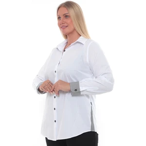 Lady Majestic Cotton Slim Fit Büyük Beden Kadın Gömlek