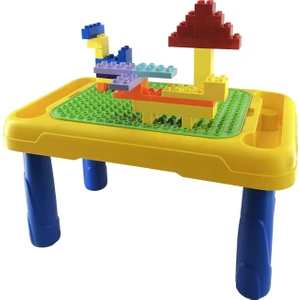 Aktivite Masa Seti ve Yapı Blokları 64 Parça 8 Renk Yazı Tahtası Blok Zeminli Aktivite Masası