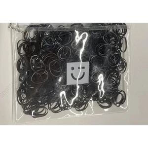 Şeffaf Taşıma Çantalı Minik Saç Lastiği - Siyah (500 Adet)