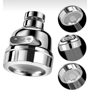 3 Fonksiyonlu Su Tasarruflu Musluk Ucu Su Tasarrufu Çeşme Ucu ( Gri )