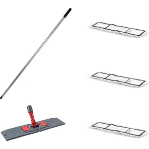 Tablet Palet Nemli Yedek Mop Takımı Seti - 3 Ad 60 Cm. Nemli Mop + Katlanır Aparat + Metal Sap