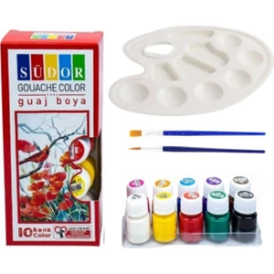 Guaj Boya Seti ,palet + Ipek Fırçalı 10X25 ml