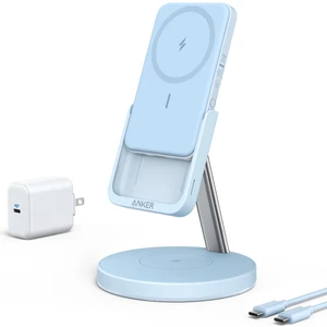 PowerWave MagGo 2in1 Stand Magsafe Uyumlu 5000 mAh Powerbank & Stand Mavi B25A7 (Anker Türkiye Garantili)