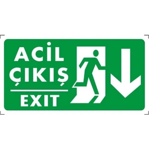 Eser İş Güvenliği Eser - Acil Çıkış Aşağı (Levha)