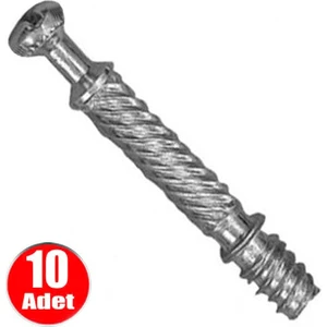 Alet Çantam 6mm Minifix Mili Mobilya Dolap Birleştirme Bağlantı Vidası - 10 Adet