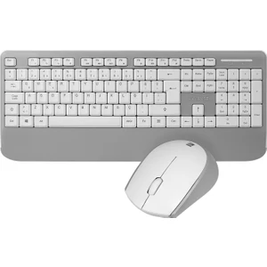 KM-6176 Offıcal Beyaz-Gri Kablosuz Combo Q Multimedia Klavye + Mouse Set