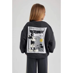Kız Çocuk Disney Mickey & Minnie Oversize Fit Bisiklet Yaka Sweatshirt A5604A823AU