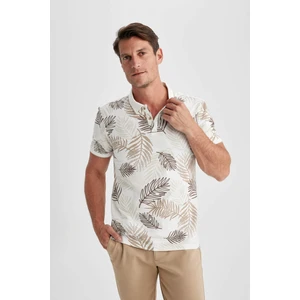Slim Fit Polo Yaka Baskılı Kısa Kollu Tişört B0595AX23HS