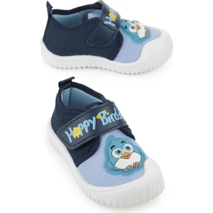 Yazlık Bebe Erkek Keten Happy Bird Cırt Cırtlı Ayarlanabilir Ayakkabı