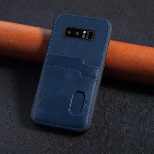 Samsung Galaxy Note 8 Uyumlu Kılıf Zebana Kartlıklı Lüx Deri Kılıf Lacivert