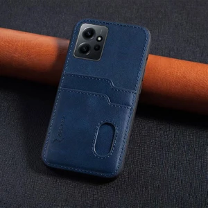 Xiaomi Redmi Note 12 Uyumlu Kılıf Zebana Kartlıklı Lüx Deri Kılıf Lacivert