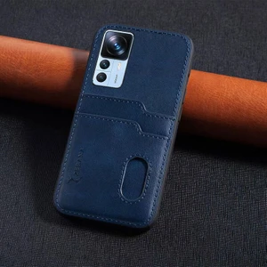 Xiaomi Mi 12T Pro Uyumlu Kılıf Zebana Kartlıklı Lüx Deri Kılıf Lacivert