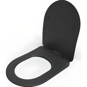 Banyo Siyah Duroplast Yavaş Kapanan Klozet Kapağı