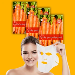 3 Adet Havuçlu Gençleştirici Maske +30 Daucus Carota Sativa Özü Yüz Bakım Maskesi XLM98