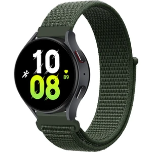 Samsung Galaxy Watch 6 Classic 47MM ve 43MM Saat Kordon Kayış Kumaş Hasır Örgü Strap