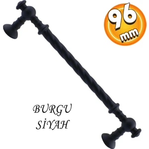 Burgu Mobilya Mutfak Dolabı Çekmece Dolap Kapak Kulpu Kulbu Mat Siyah 96 mm Metal Kulp