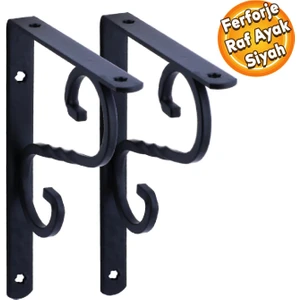 Raf Altı Raf Tutucu Ayak Ferforje Siyah 150X110 MM 2 Adet