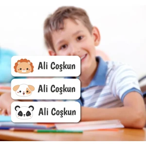Kişiye Özel Okul Etiket Seti - 180 Adet - Kokusuz Ekolojik Mürekkep Pvc Etiket Sticker Sudan Etkilenmez