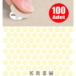 Alet Çantam Yapışkanlı Tıpa Mobilya Dolap Vida Kapatma Gizleme Yapıştırma Kapağı Parlak Krem -100 Adet