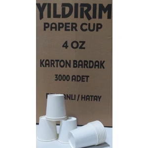 Yıldırım Paper Cup 4 Oz Baskısız Karton Bardak 3000 Adet
