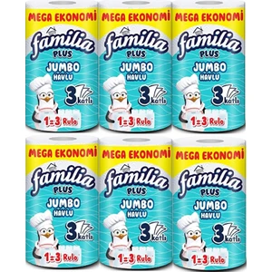 Plus Jumbo Havlu 1=3 Rulo 6 Adet