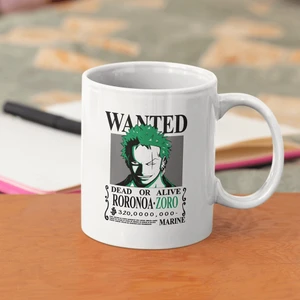 One Piece Zoro Wanted Kupa Bardak