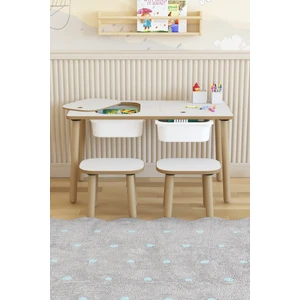 Montessori Çocuk Masası-Oyun Masası-Aktivite Masası-Çalışma Masası-Etkinlik Masası 2 Tabure