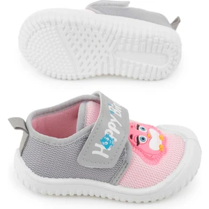 Yazlık Keten Kız Bebe Happy Birds Cırtlı Ayarlanabilir Ayakkabı