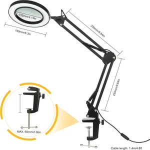 360 Derece Rotasyon 3 Renk Profesyonel LED Metal Salıncak Kolu Kısılabilir Modern Masa Lambası