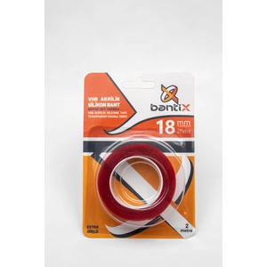 Çift Taraflı Ekstra Güçlü Şeffaf Silikon Bant 18MM*2 Metre 04 Vhb