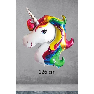 Unicorn Rengarenk Folyo Balon Büyük 126 cm
