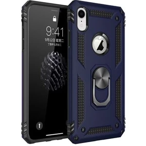 Apple iPhone Xr 6.1 ile Uyumlu Kılıf Tam Koruma Yüzüklü Standlı Tank Gövdeli Telefon Kılıfı Kapak