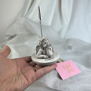 Oasis Decoration Vizon Eskitme Cupid (Melek) Kaideli Heykel Not Tutucu, Fotoğraf Tutucu