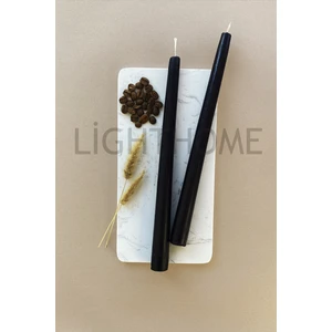 Light Home 2 Li Özel Tasarım Siyah Renkli Şamdan Konik Mumu Hediyelik Şamdan Mum