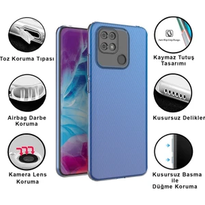 Poco C40 Kılıf Şeffaf Kamera Korumalı Tıpalı Yumuşak Silikon