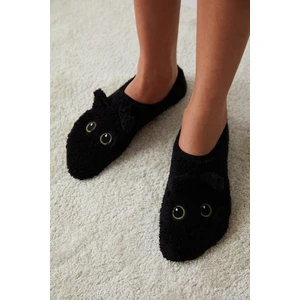 Siyah Kedi Figürlü Çetik Çorap