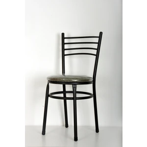 Akk Ticaret 2 Adet Siyah Profil Koyu Yeşil Kumaş Mutfak Sandalyesi Balkon Bahçe Sandalyesi