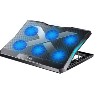 LED Işıklı Ultra Sessiz 6 Adet Soğutma Fanlı Laptop Soğutucu Yükseklik Ayarlı Laptop Standı