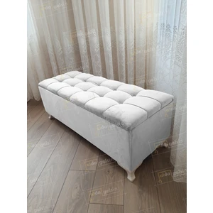 Yeni Model Lüks Çizgi Kapitoneli Sandıklı Puf Bench (90*45)