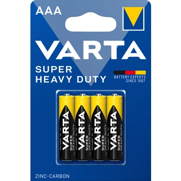 VARTA Super Heavy Duty AAA Çinko Karbon Pil 4'lü