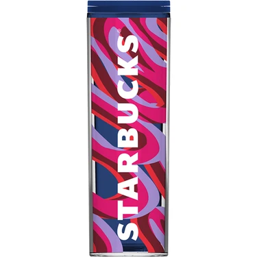 Starbucks Starbucks® Lacivert Pembe Desenli Plastik Termos - 473 ml -