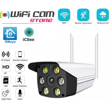 Wificam Plus Icsee Xmeye Uyumlu 1080P Wifi Akıllı Kamera LED Aydınlatma Hareket Algılama  Ses Sd