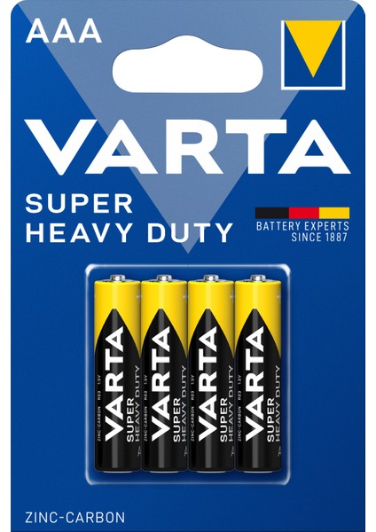 VARTA Super Heavy Duty AAA Çinko Karbon Pil 4'lü Paket