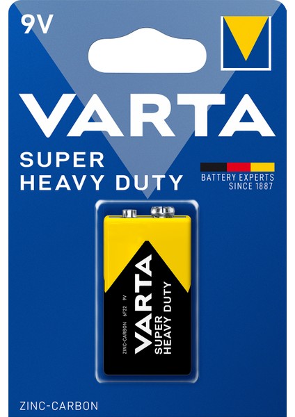 VARTA Super Heavy Duty 9V Çinko Karbon Pil