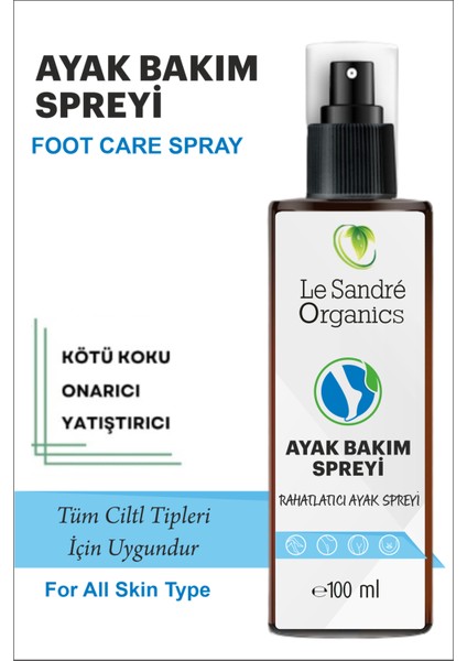 Le Sandre Organics El Ayak Tırnak Mantar Spreyi ve Ayak Kokusu Giderici