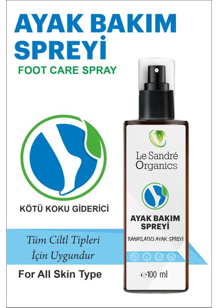 Le Sandre Organics El Ayak Tırnak Mantar Spreyi ve Ayak Kokusu Giderici