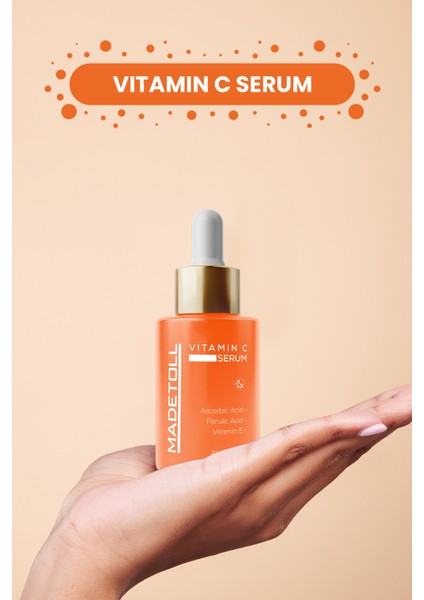 Vitamin C Serum Aydınlatıcı ve Cilt Tonu Eşitleyici Ascorbic Acid+Ferulic Acid+E Vitamini 30 ml