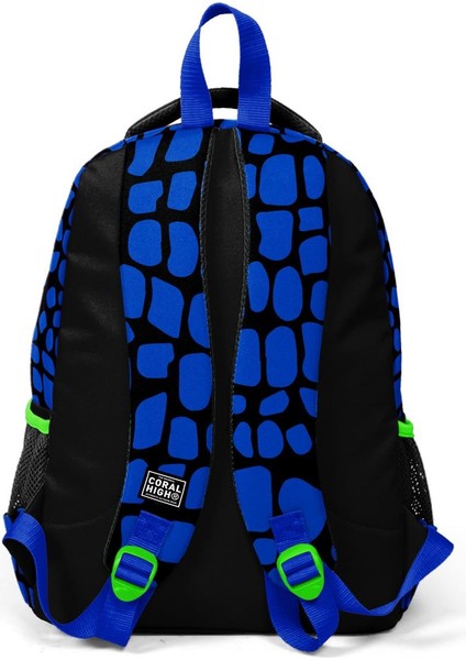 Coral High Kids Siyah Saks Ejderha Desenli Üç Bölmeli Okul Sırt Çantası 23485 modelleri