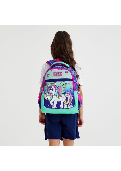 Coral High Kids Mor Su Yeşili Unicorn Desenli Üç Bölmeli Okul Sırt Çantası 23487 fiyatları