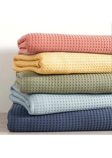 Coté Blanc Çift Kişilik Waffle Pike Örtü 200 x 260 Turuncu